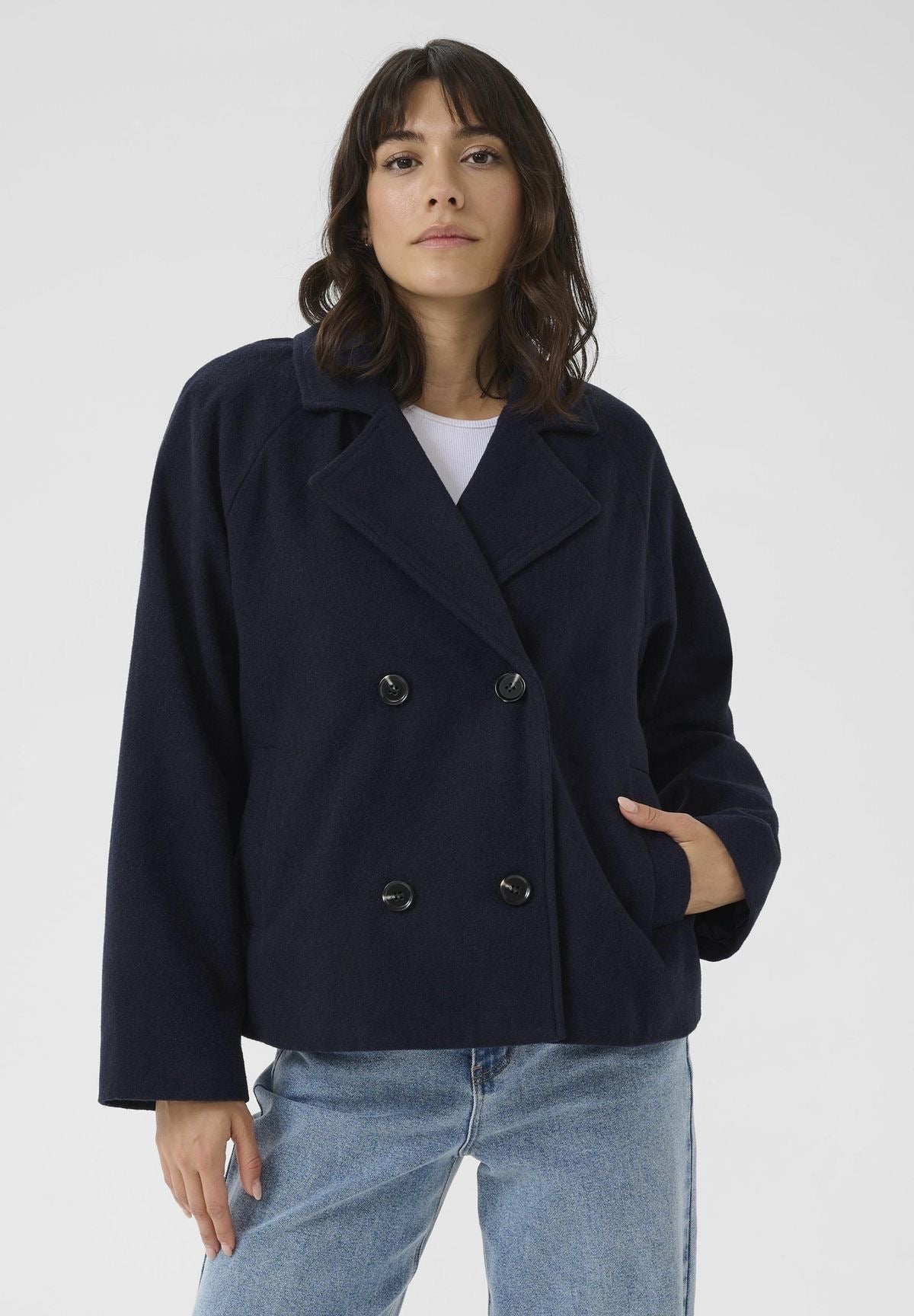Chic Double-Breasted Wool Jacket