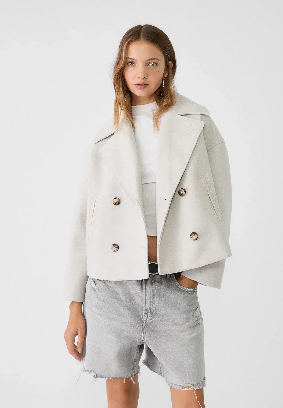 Chic Double-Breasted Wool Jacket